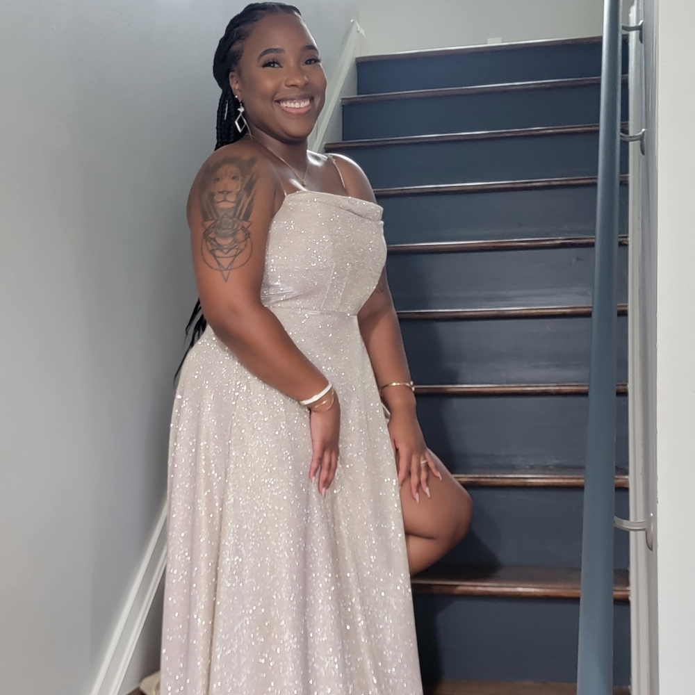 Beige Shiny Gown